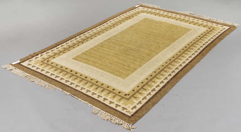 Beautiful Swedish Flatweave Rug by Aina Kånge ca.1955
Aina Kånge (1906-1991) known Swedish textile designer
Signed AK