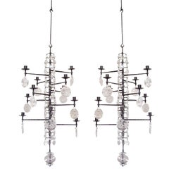 Pair Of Magnificent Erik Hoglund Chandeliers