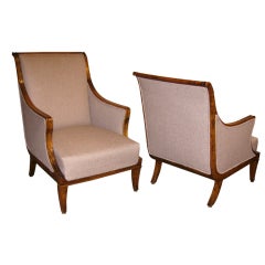 Pair of Elegant Carl Malmsten Art Deco Lounge Chairs