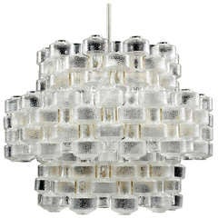 Large Carl Fagerlund Crystal Glass Orrefors Chandelier