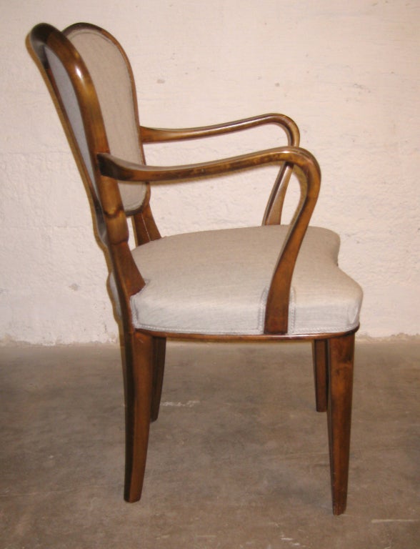 Swedish 4 Art Deco Game Chairs by GA Berg For Sale