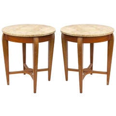 Two Pairs of French Art Deco Marble-Topped Gueridons