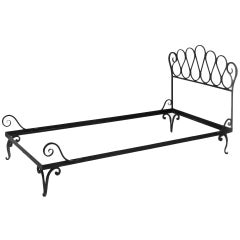 Rare GILBERT POILLERAT Wrought-Iron Daybed Chaise Longue