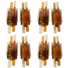 8 Fabulous 70s Wall Lamps in Glass