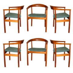 Rare Set of 6 "Tokyo" Arm Chairs by Carl Axel Acking for NK