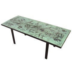 Enameled Top Sofa / Coffee Table by Algot P. Torneman for NK
