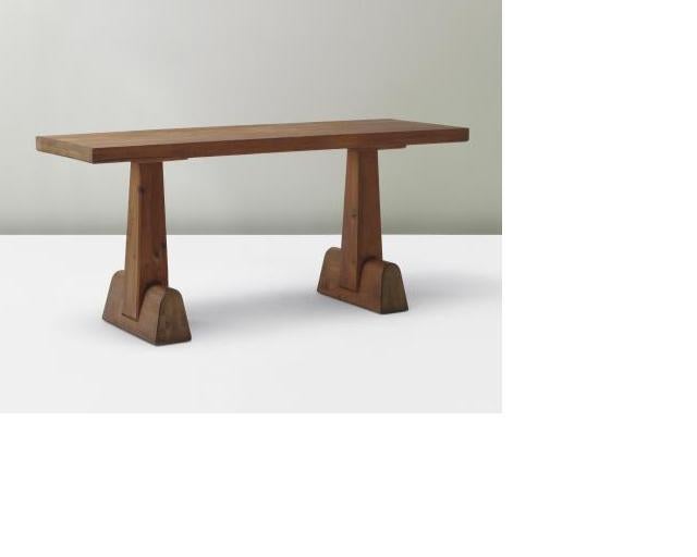 A Rare AXEL EINAR HJORTH ‘Utö’ 1932 Modernist Dining Table / Console Table ca.1932 in Pine.
Manufactured by NK, Nordiska Kompaniet, Sweden. 

LITERATURE Christian Björk & Thomas Ekström, Axel Einar Hjorth: möbelarkitekt, Stockholm, 2009, pp. 128,