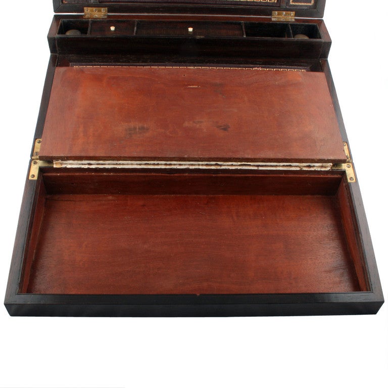 Regency Campaign Rosewood Box Desk For Sale 1