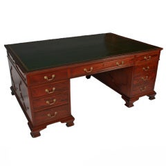 Antique Chippendale Design Mahogany Partner's Desk