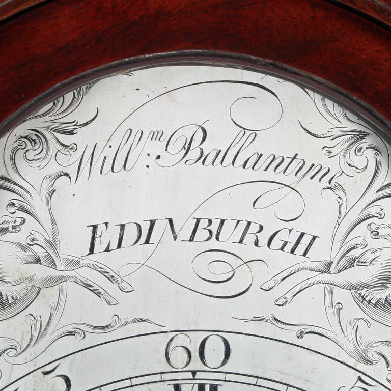 British Georgian Edinburgh Grandfather Clock.  For Sale