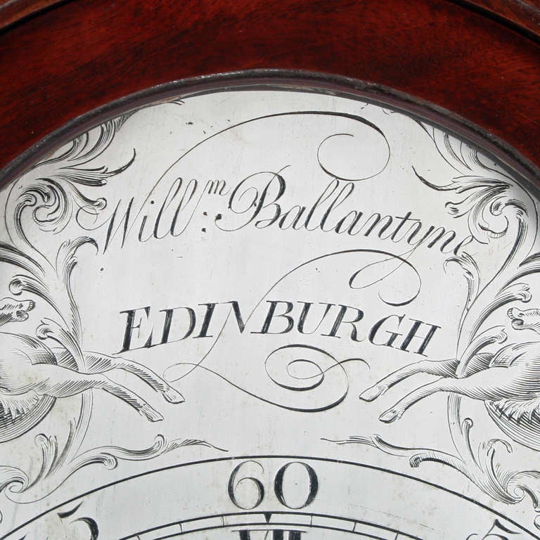 British Georgian Edinburgh Grandfather Clock. For Sale