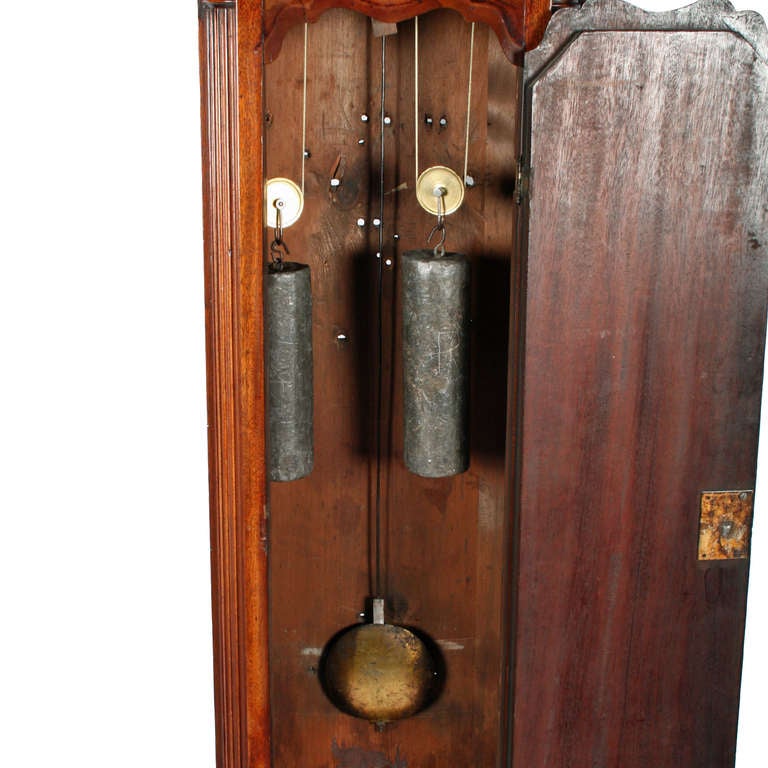 Mahogany Georgian Edinburgh Grandfather Clock.  For Sale