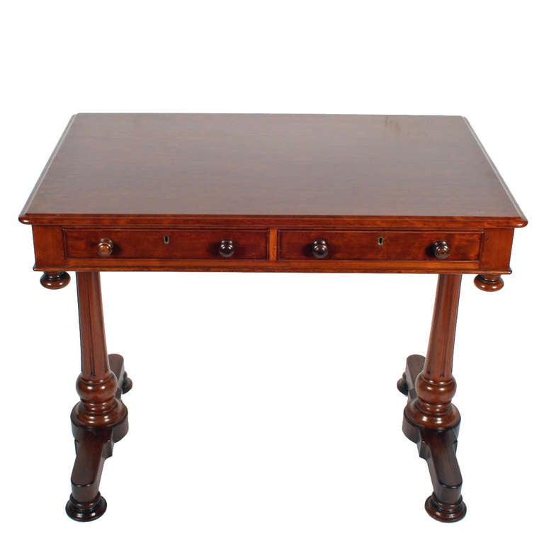 Victorian Mahogany Two Drawer Table