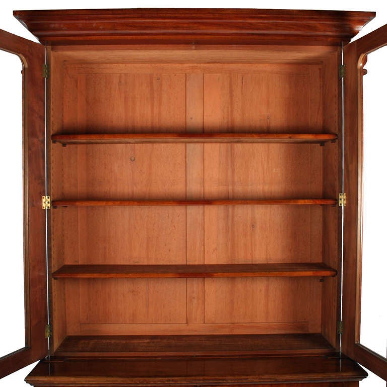 English Victorian Mahogany Glazed Bookcase  For Sale