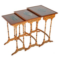 Vintage Nest of Painted Satinwood Tables