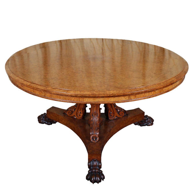 British Fine Victorian Pollard Oak Centre Table For Sale