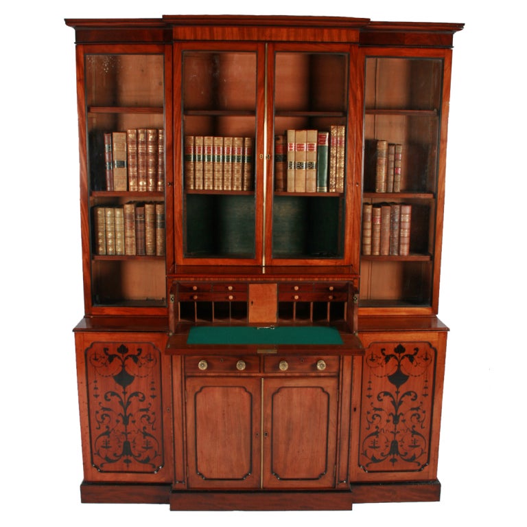 Early 19th Century William IV Breakfront Secretaire Bookcase