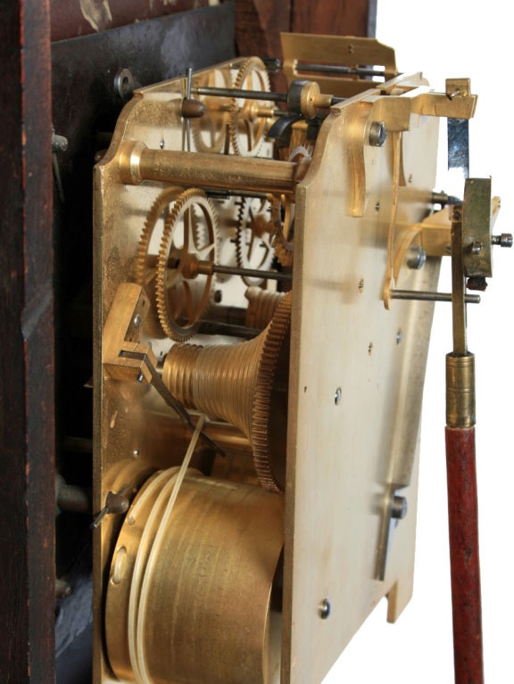 19th Century Oak Cased Double Fusee Wall Clock For Sale 4