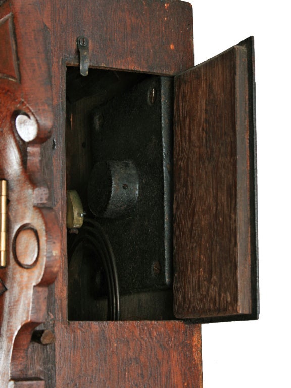 19th Century Oak Cased Double Fusee Wall Clock For Sale 5
