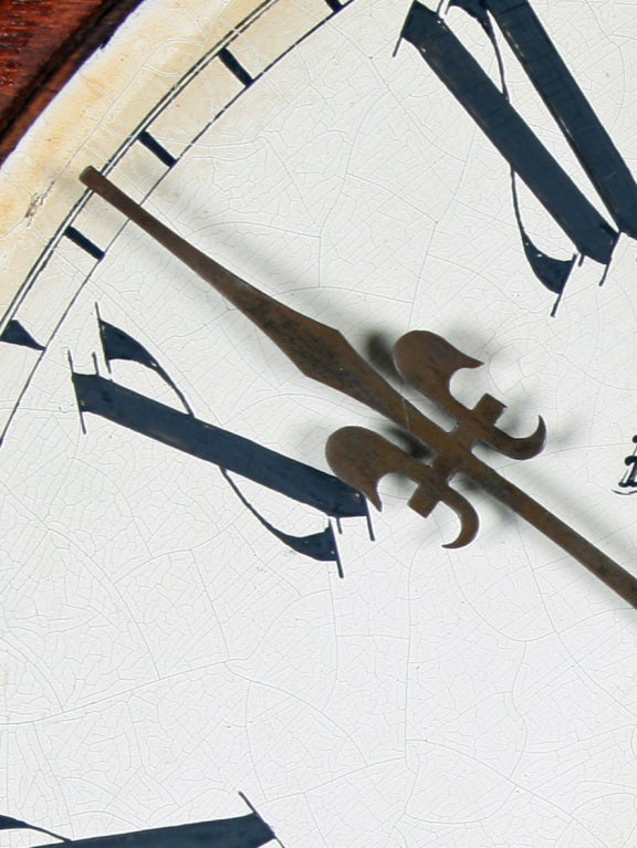 19th Century Oak Cased Double Fusee Wall Clock For Sale 6
