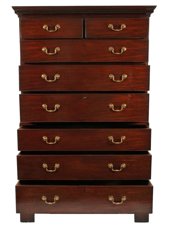British 18th Century George III Mahogany Tallboy For Sale