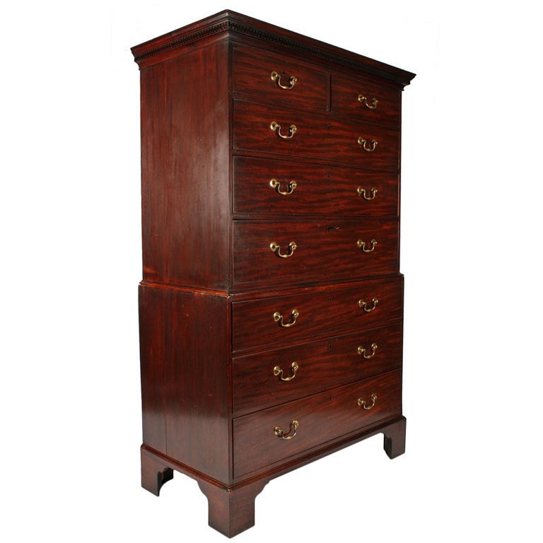 18th Century George III Mahogany Tallboy For Sale