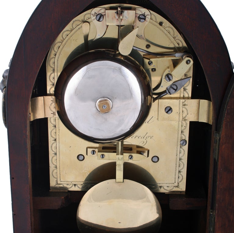 Regency Mahogany Bracket Clock by Thomas Shepherd For Sale 2