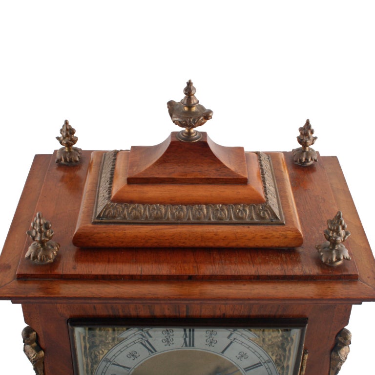 Victorian Walnut Cased Lenzkirch Mantel Clock For Sale 3