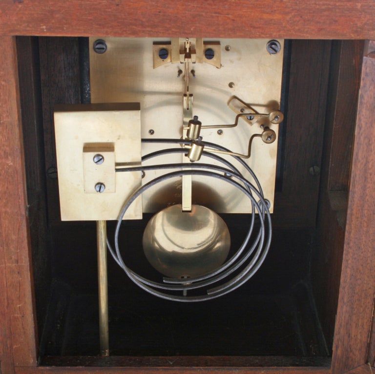 Victorian Walnut Cased Lenzkirch Mantel Clock For Sale 5