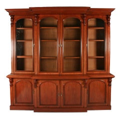 19th Century Victorian Mahogany Breakfront Bookcase
