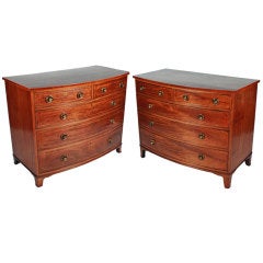 Two George III Bow Front Mahogany Chests