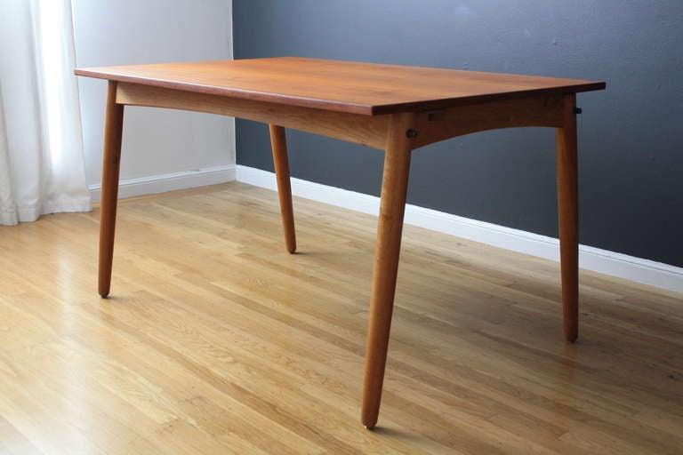 Danish Modern Teak Dining Table with Drop Leaves