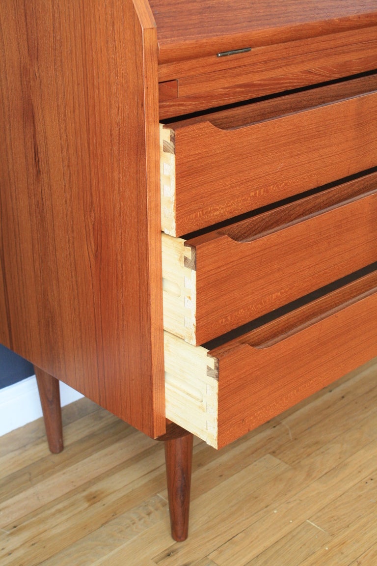 Danish Modern Teak Secretary Desk In Excellent Condition In San Francisco, CA