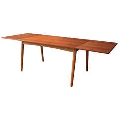 Danish Modern Teak Dining Table with Drop Leaves