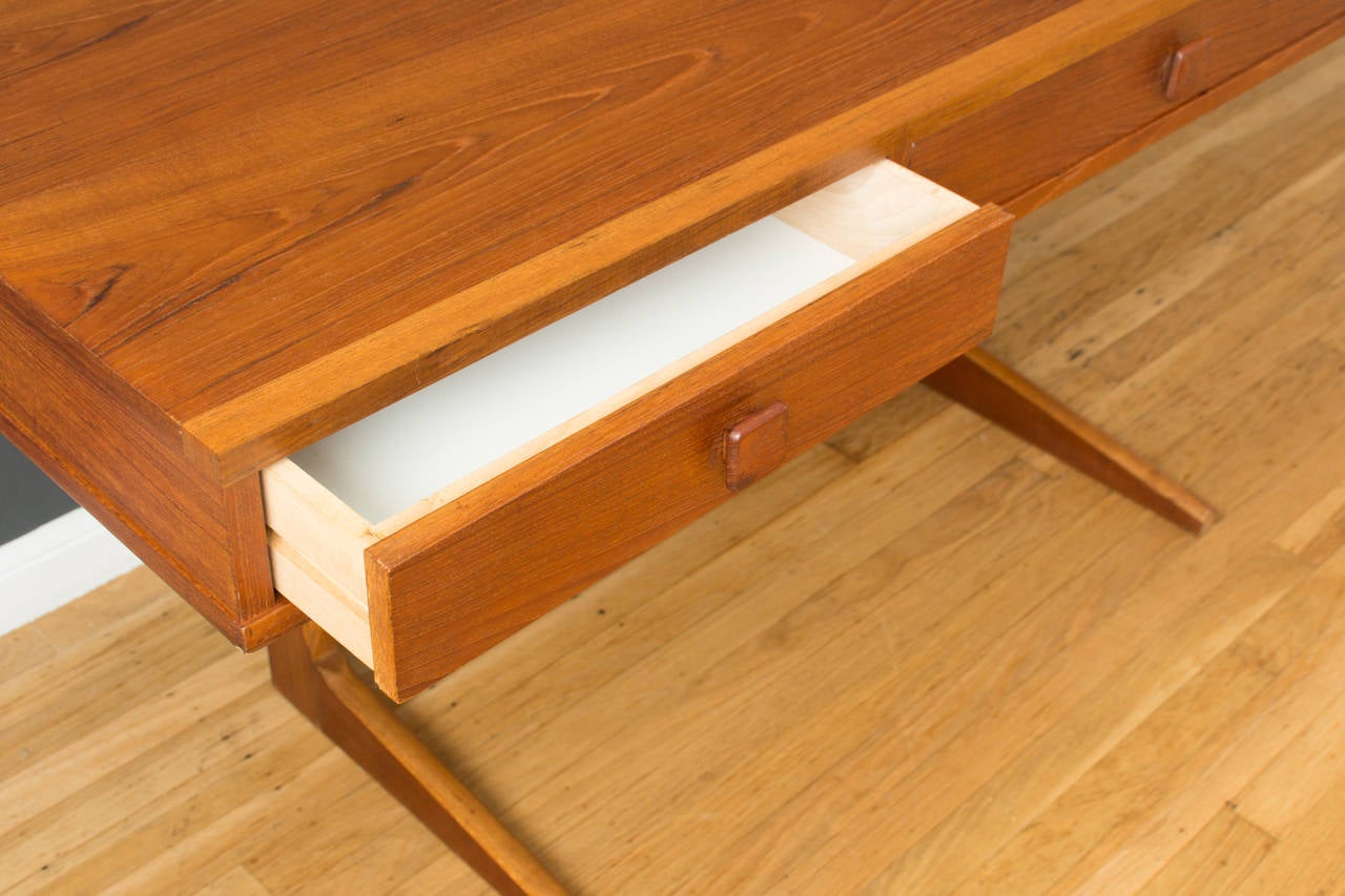 Danish Modern Teak Cantilever Desk by Georg Petersens Mobelfabrik 4