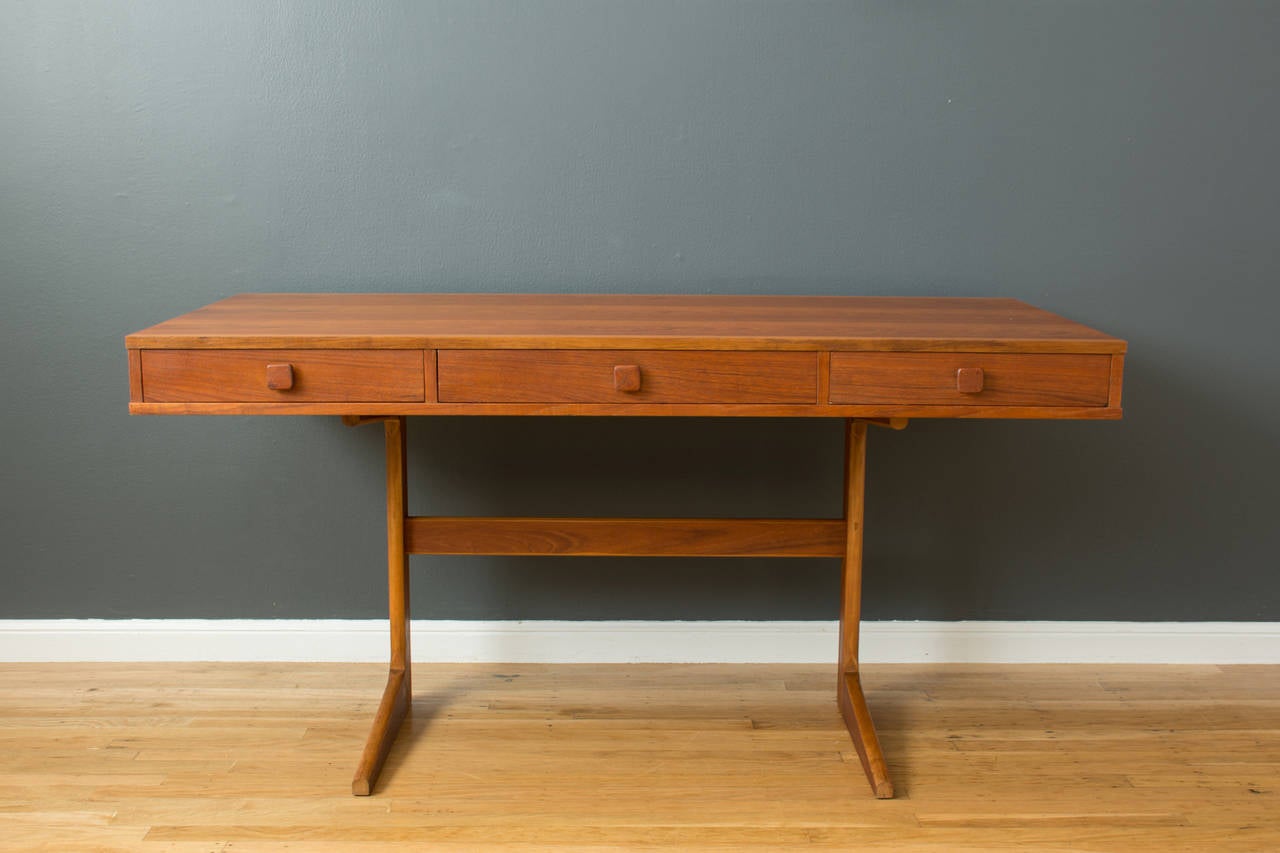Mid-20th Century Danish Modern Teak Cantilever Desk by Georg Petersens Mobelfabrik
