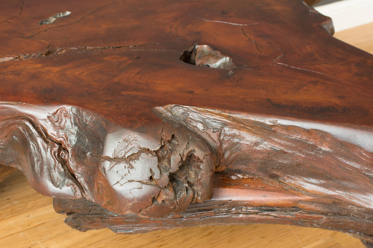 Vintage Redwood Slab Coffee Table 1