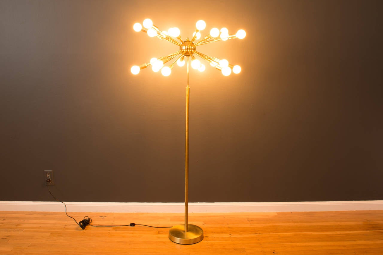 Glass Vintage Mid-Century Sputnik Floor Lamp