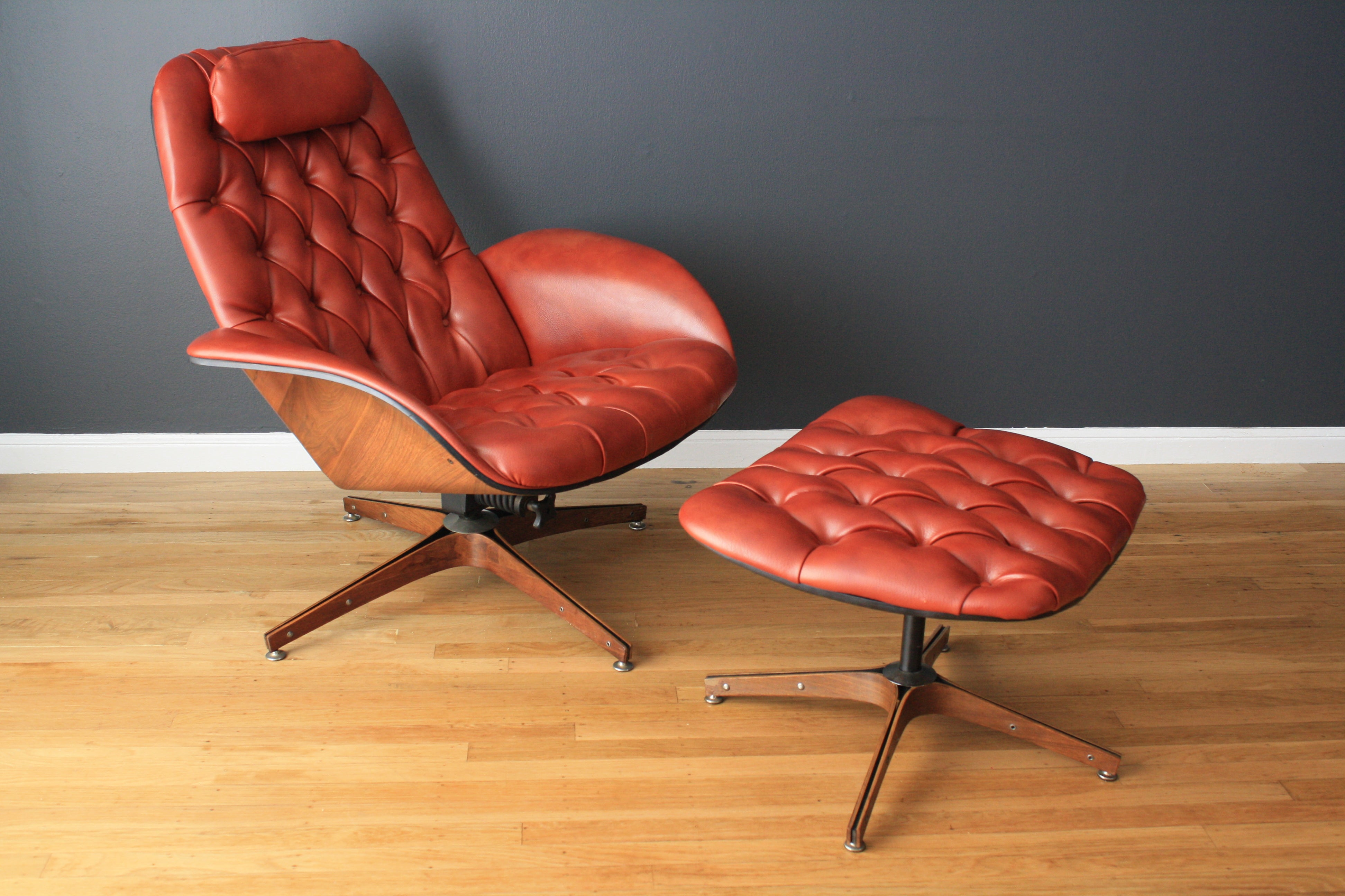 Vintage Lounge Chair and Ottoman by George Mulhauser for Plycraft