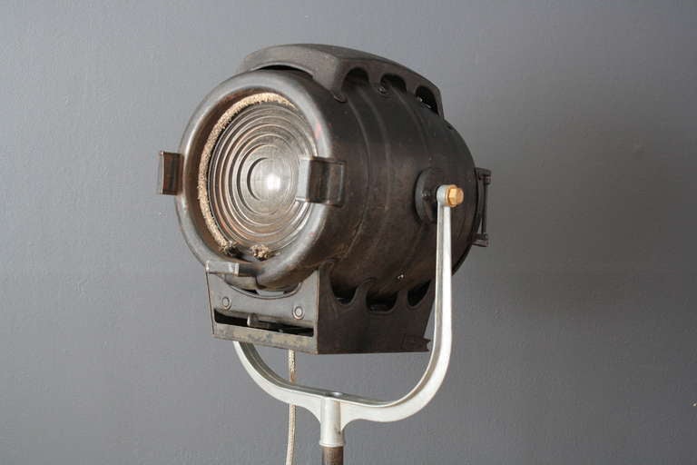 This is a vintage industrial spotlight 