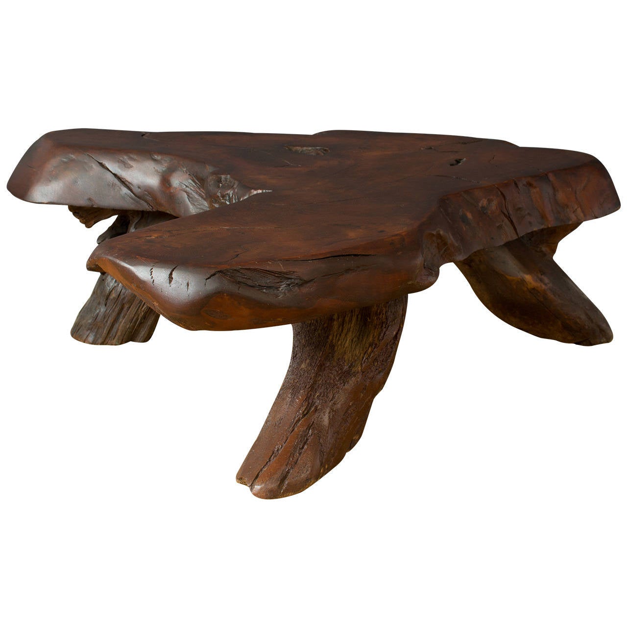 Vintage Redwood Slab Coffee Table at 1stDibs