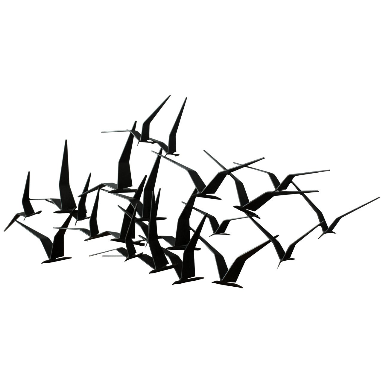 Vintage Mid-Century 'Birds in Flight' Metal Wall Sculpture signed C. Jere '69