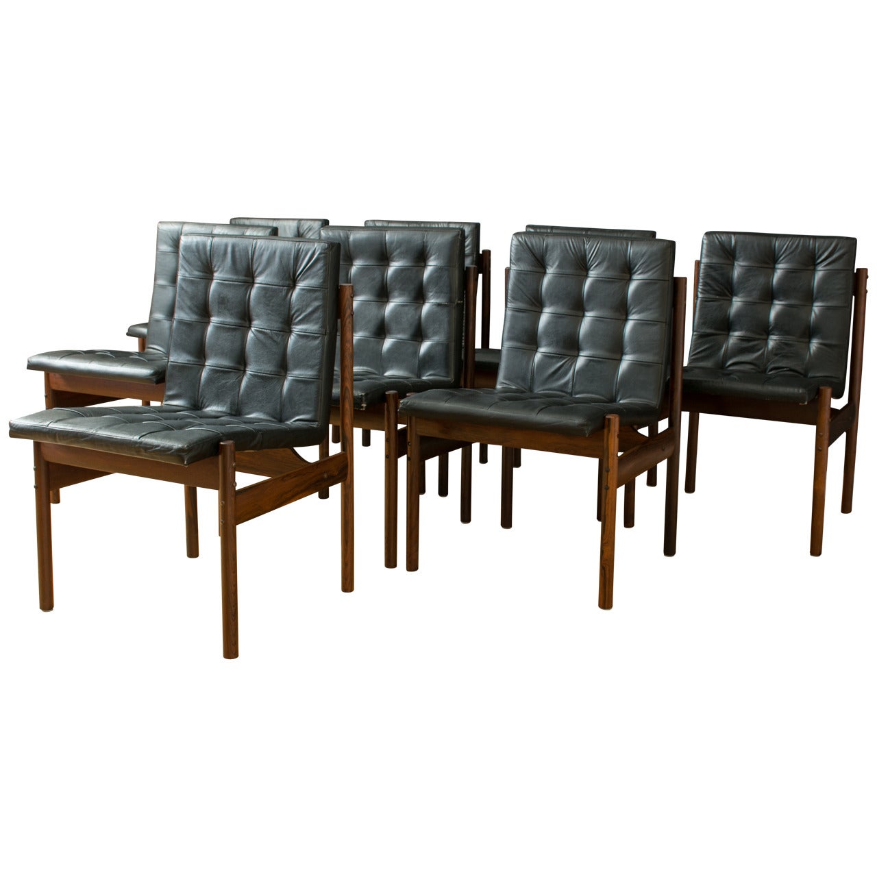 Set of Eight Brazilian Rosewood Dining Chairs by J.D. Moveis e Decoracoes Ltd.