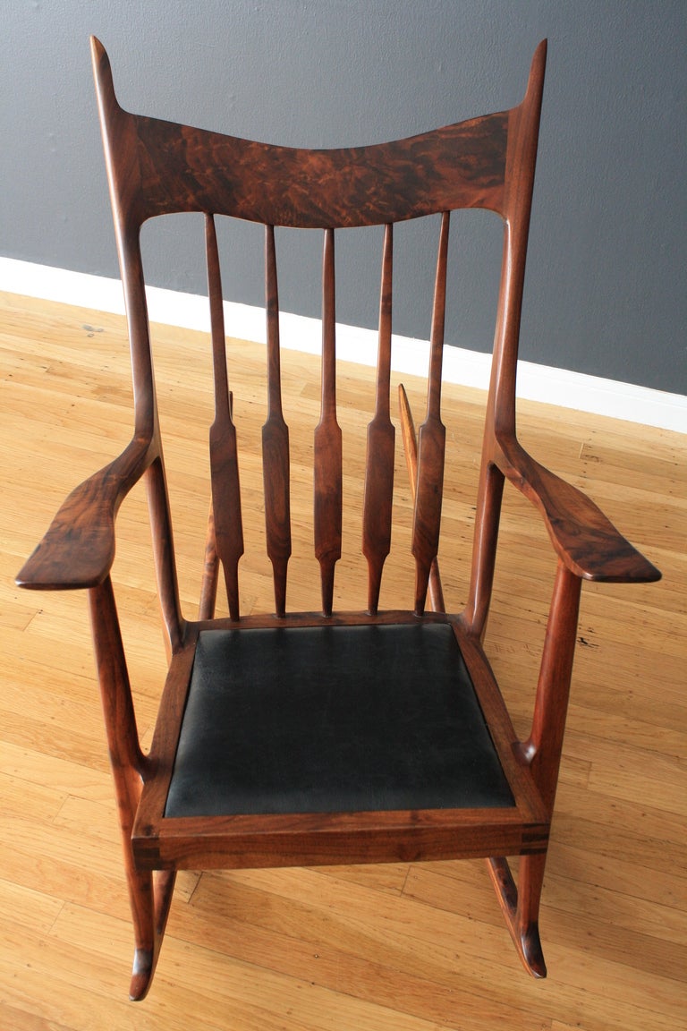Walnut Rocking Chair in the Style of Sam Maloof