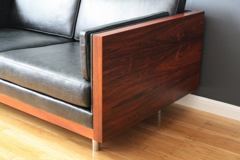 Milo Baughman Rosewood Case Settee In Excellent Condition In San Francisco, CA