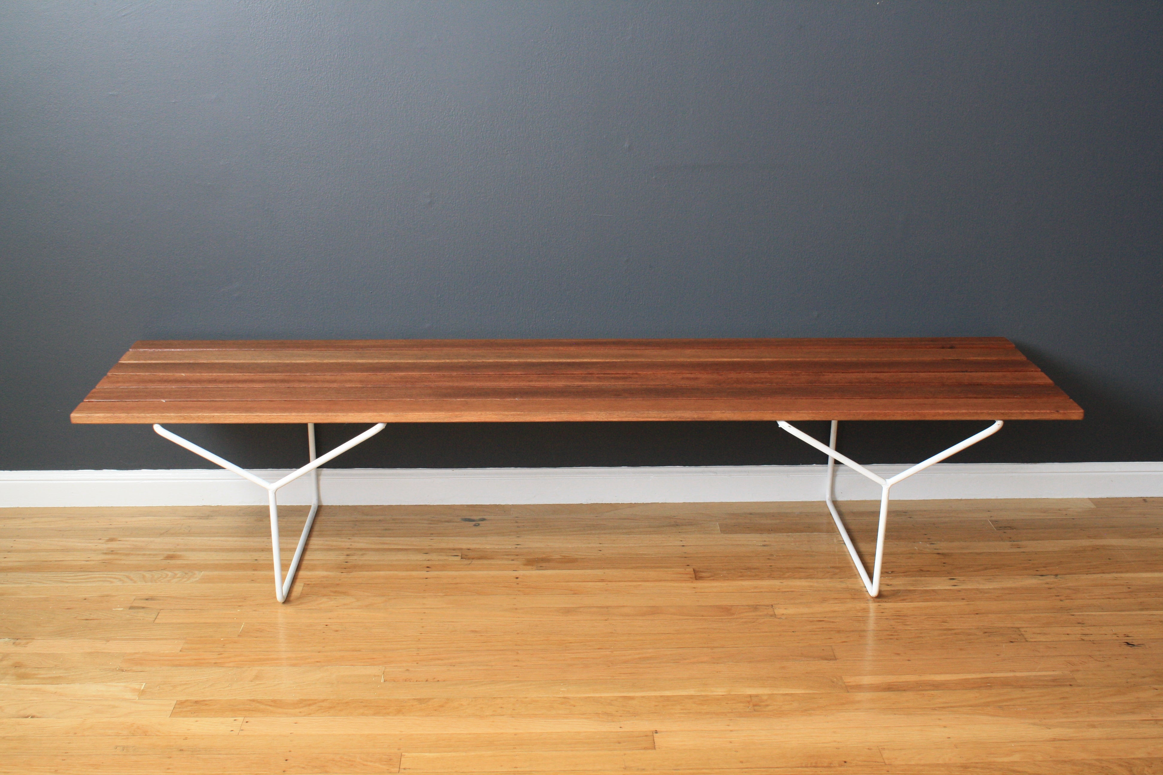 Vintage Mid-Century Slat Bench