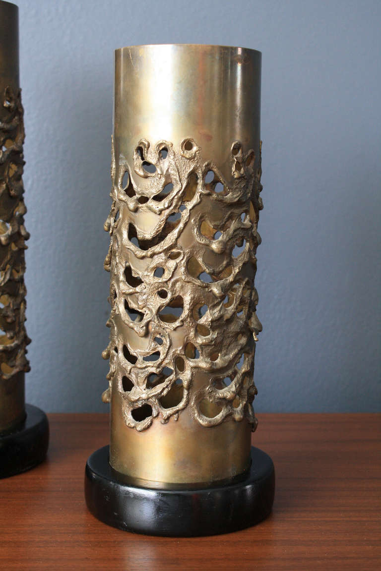 Pair of Vintage Mid-Century Brutalist Candle Holders by Robert Stanton In Good Condition In San Francisco, CA