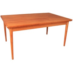 Danish Modern Teak Dining Table with Leaves