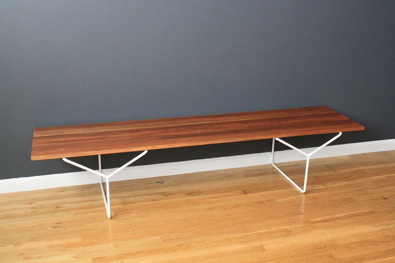 Vintage Mid-Century Slat Bench In Good Condition In San Francisco, CA