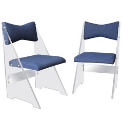 Pair of Vintage Mid-Century Bow Tie Lucite Chairs